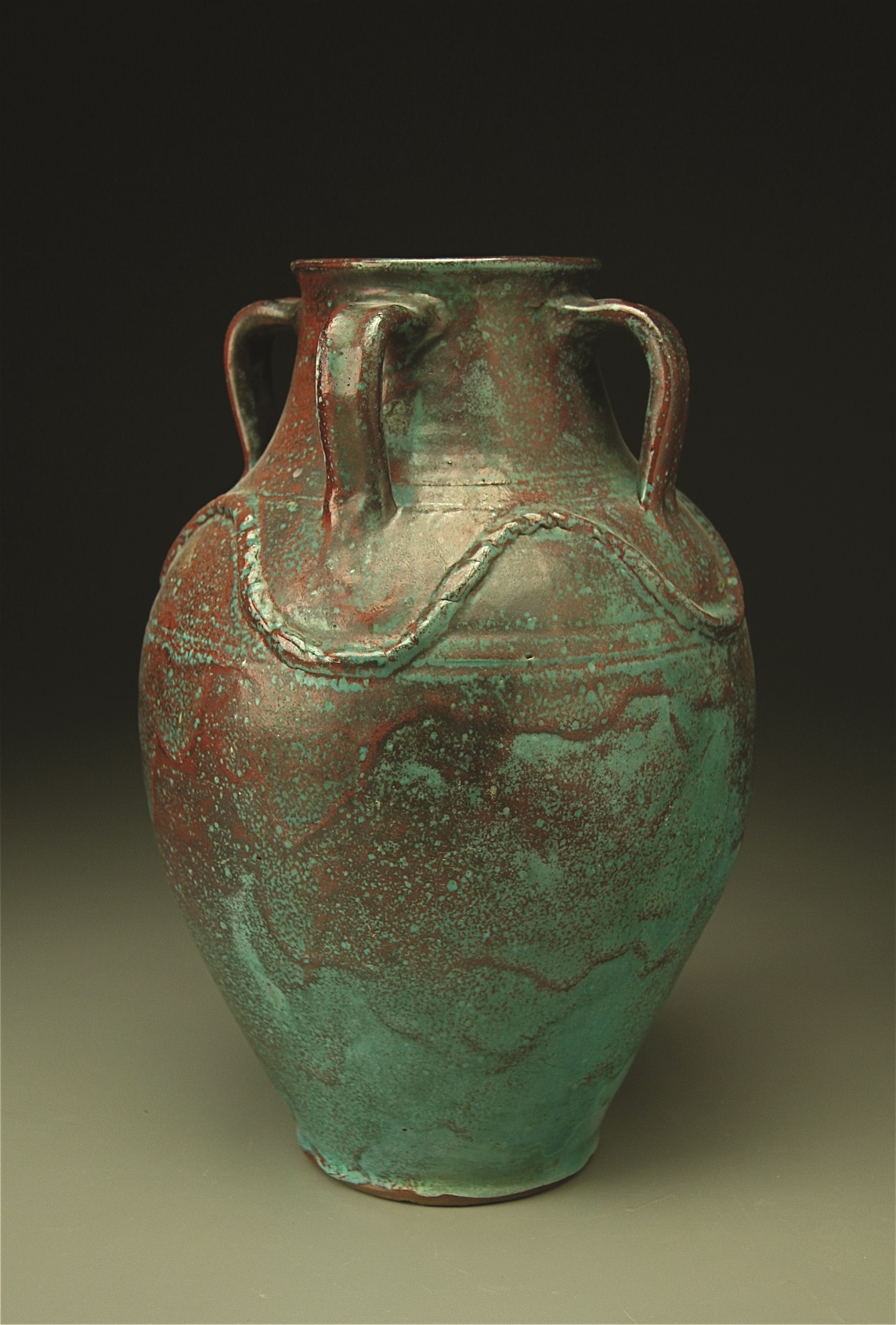 Ben Owen Jugtown Persian Jar in Chinese Blue
