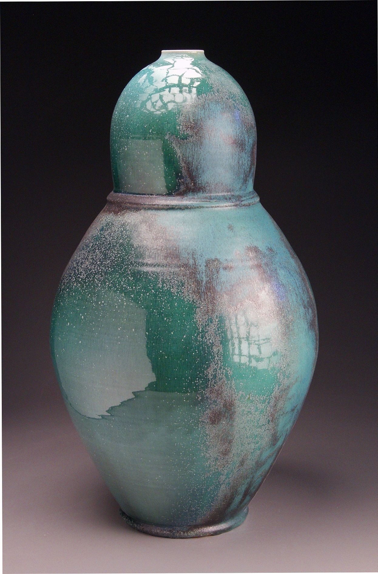 Gourd Vase Equator Series Patina Green